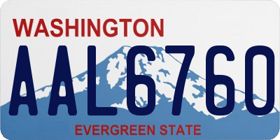 WA license plate AAL6760