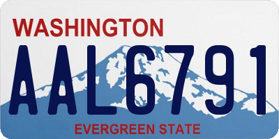 WA license plate AAL6791