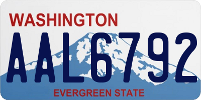 WA license plate AAL6792