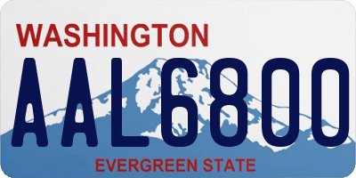 WA license plate AAL6800