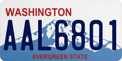 WA license plate AAL6801
