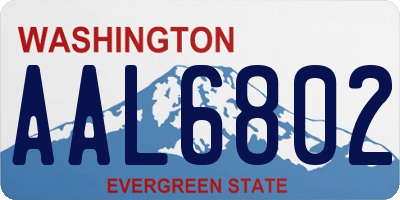 WA license plate AAL6802