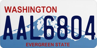 WA license plate AAL6804