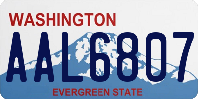 WA license plate AAL6807