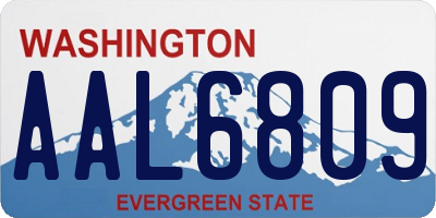 WA license plate AAL6809