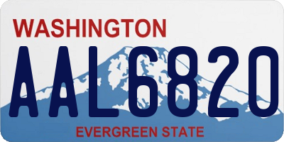 WA license plate AAL6820