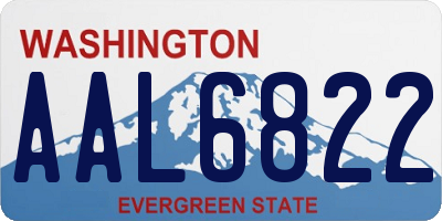 WA license plate AAL6822