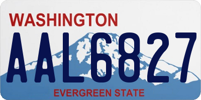 WA license plate AAL6827
