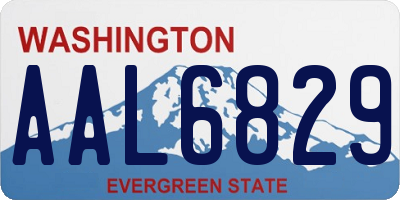 WA license plate AAL6829