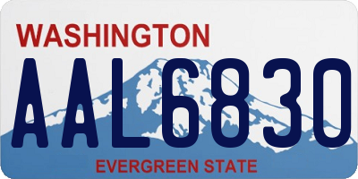 WA license plate AAL6830