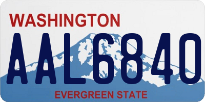 WA license plate AAL6840