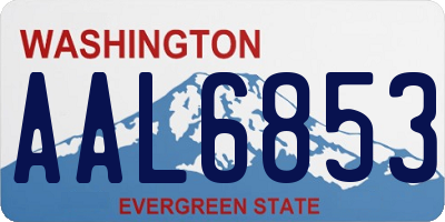 WA license plate AAL6853
