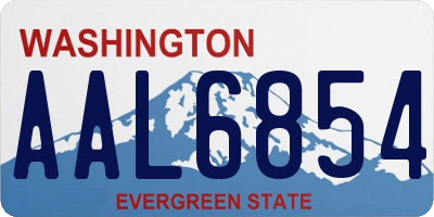 WA license plate AAL6854