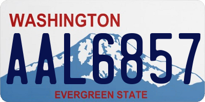 WA license plate AAL6857