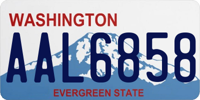 WA license plate AAL6858