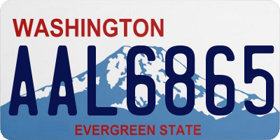 WA license plate AAL6865
