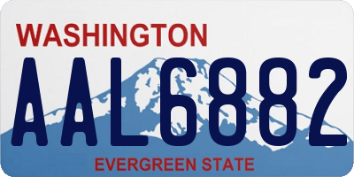 WA license plate AAL6882