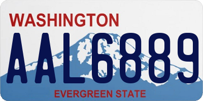 WA license plate AAL6889