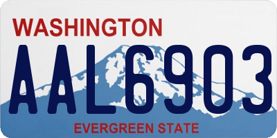 WA license plate AAL6903