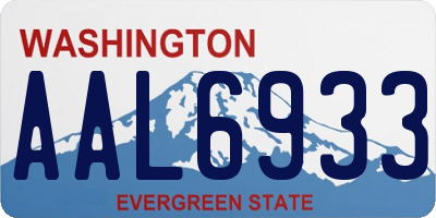 WA license plate AAL6933