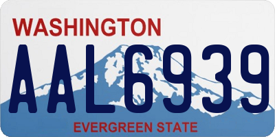 WA license plate AAL6939