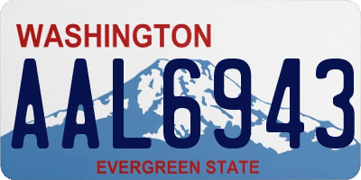 WA license plate AAL6943