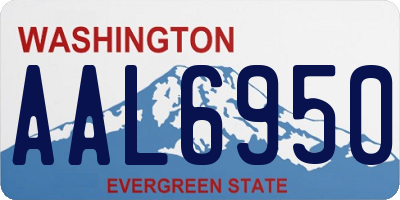 WA license plate AAL6950