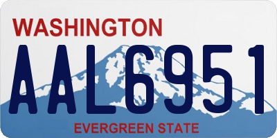 WA license plate AAL6951