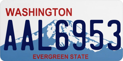 WA license plate AAL6953