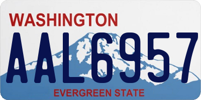 WA license plate AAL6957