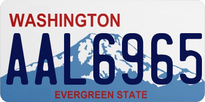 WA license plate AAL6965