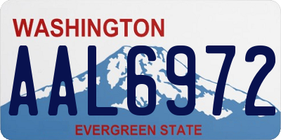 WA license plate AAL6972