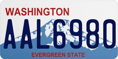 WA license plate AAL6980