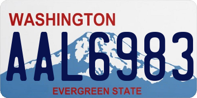 WA license plate AAL6983