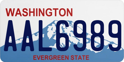 WA license plate AAL6989