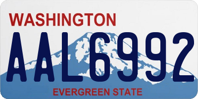 WA license plate AAL6992