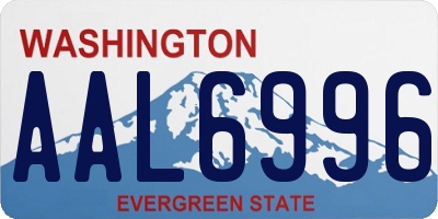 WA license plate AAL6996