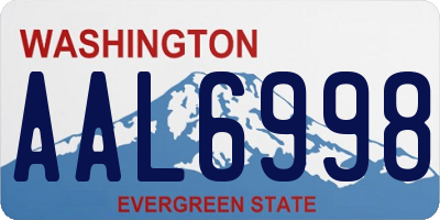 WA license plate AAL6998
