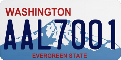 WA license plate AAL7001