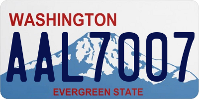 WA license plate AAL7007