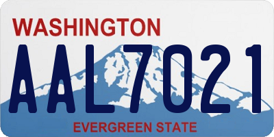 WA license plate AAL7021