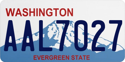 WA license plate AAL7027
