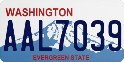 WA license plate AAL7039