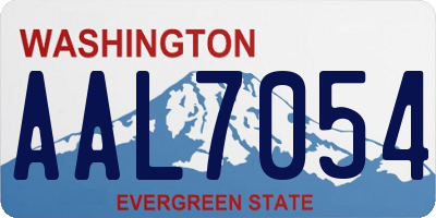 WA license plate AAL7054
