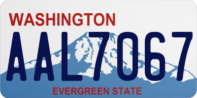 WA license plate AAL7067