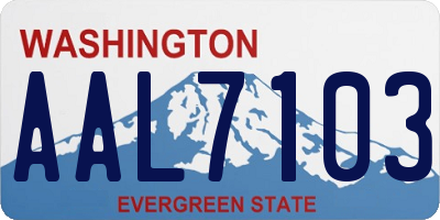 WA license plate AAL7103