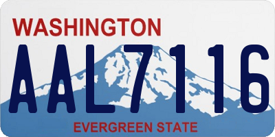 WA license plate AAL7116