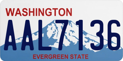 WA license plate AAL7136