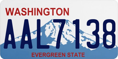 WA license plate AAL7138