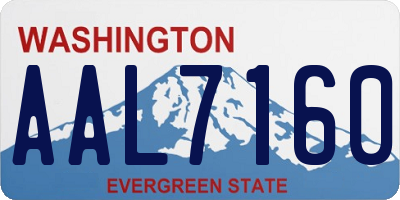WA license plate AAL7160